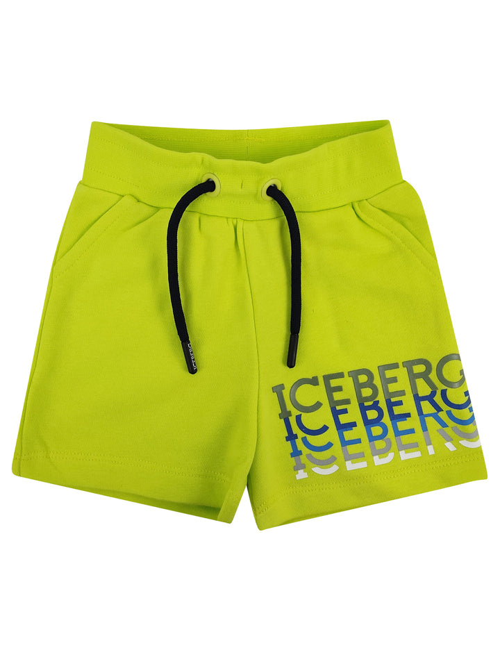 ViaMonte Shop | Ice Iceberg baby boy bermuda giallo fluo in felpa di cotone