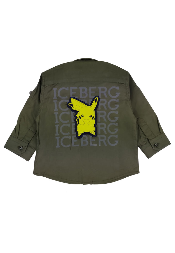 ViaMonte Shop | Ice Iceberg bambino camicia verde in popeline di cotone