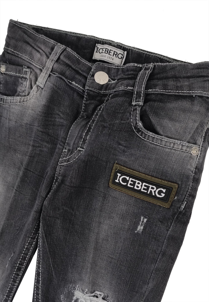 ViaMonte Shop | Ice Iceberg jeans bambino nero in cotone stretch