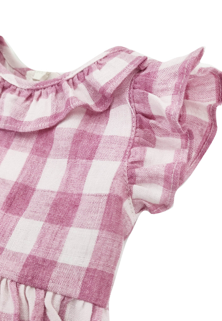 ViaMonte Shop | Il Gufo abito baby girl a quadri in puro lino