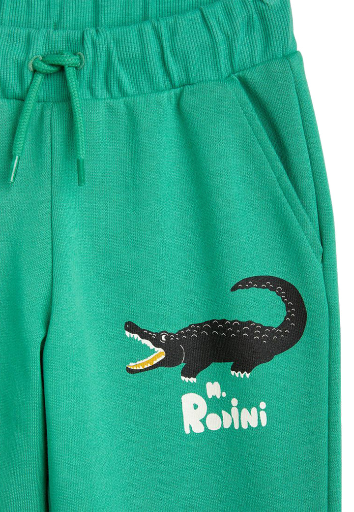 ViaMonte Shop | Mini Rodini pantalone baby boy verde in felpa di cotone organico