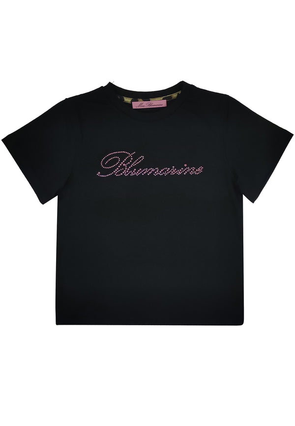 ViaMonte Shop | Miss Blumarine bambina t-shirt nera in jersey di cotone