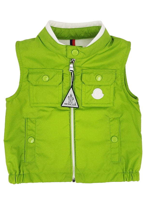 ViaMonte Shop | Moncler Enfant baby boy gilet Tazer verde in nylon