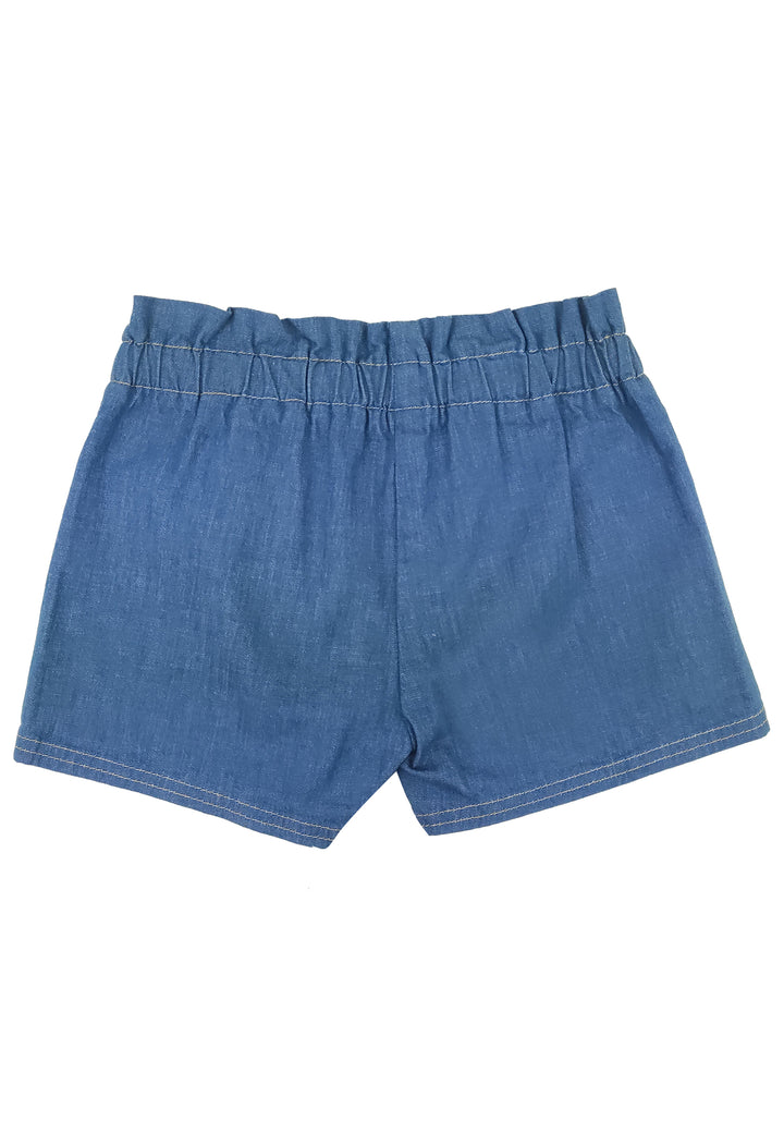 ViaMonte Shop | Moncler Enfant shorts bambina blu in denim di cotone