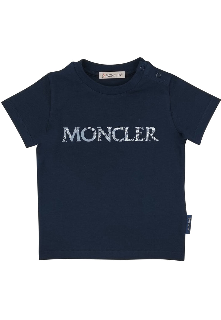 ViaMonte Shop | Moncler Enfant t-shirt baby boy blu in jersey di cotone