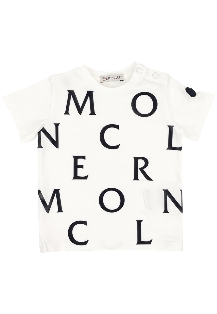 ViaMonte Shop | Moncler Enfant t-shirt baby boy bianca in jersey di cotone