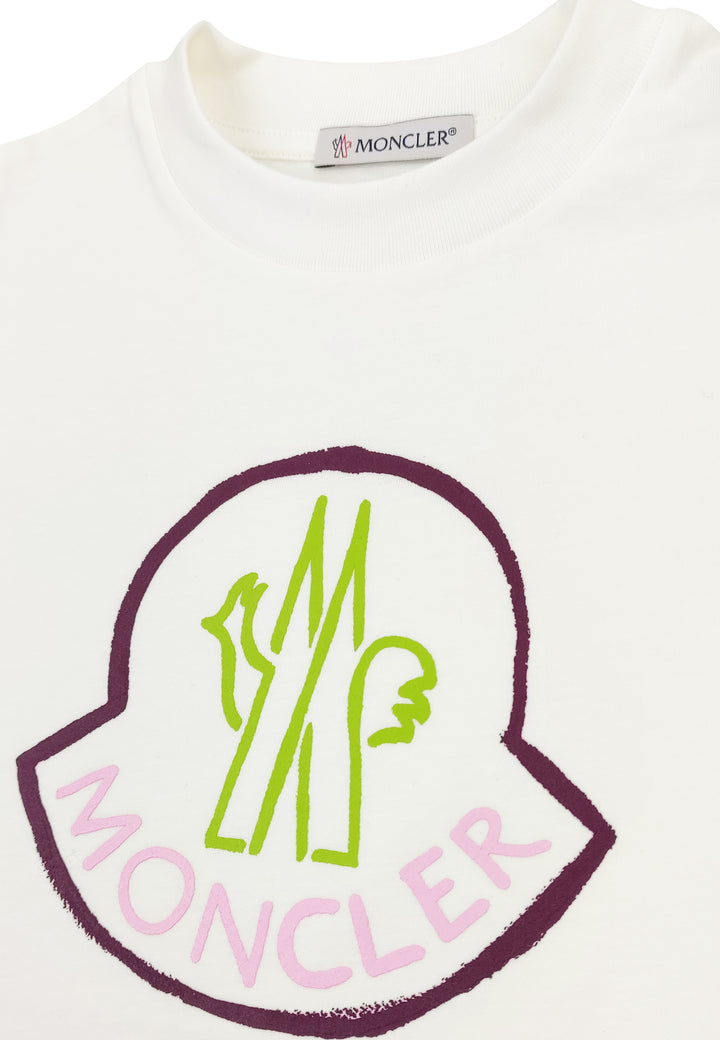 ViaMonte Shop | Moncler Enfant t-shirt teen panna in jersey di cotone