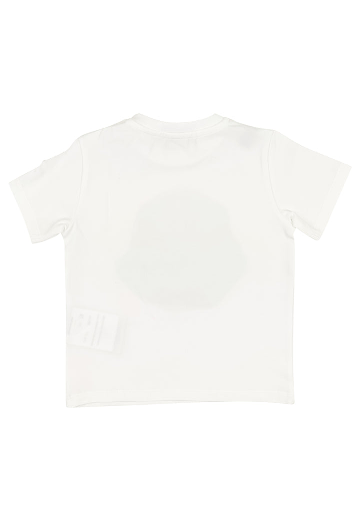 ViaMonte Shop | Moncler Enfant t-shirt baby boy panna in jersey di cotone con logo