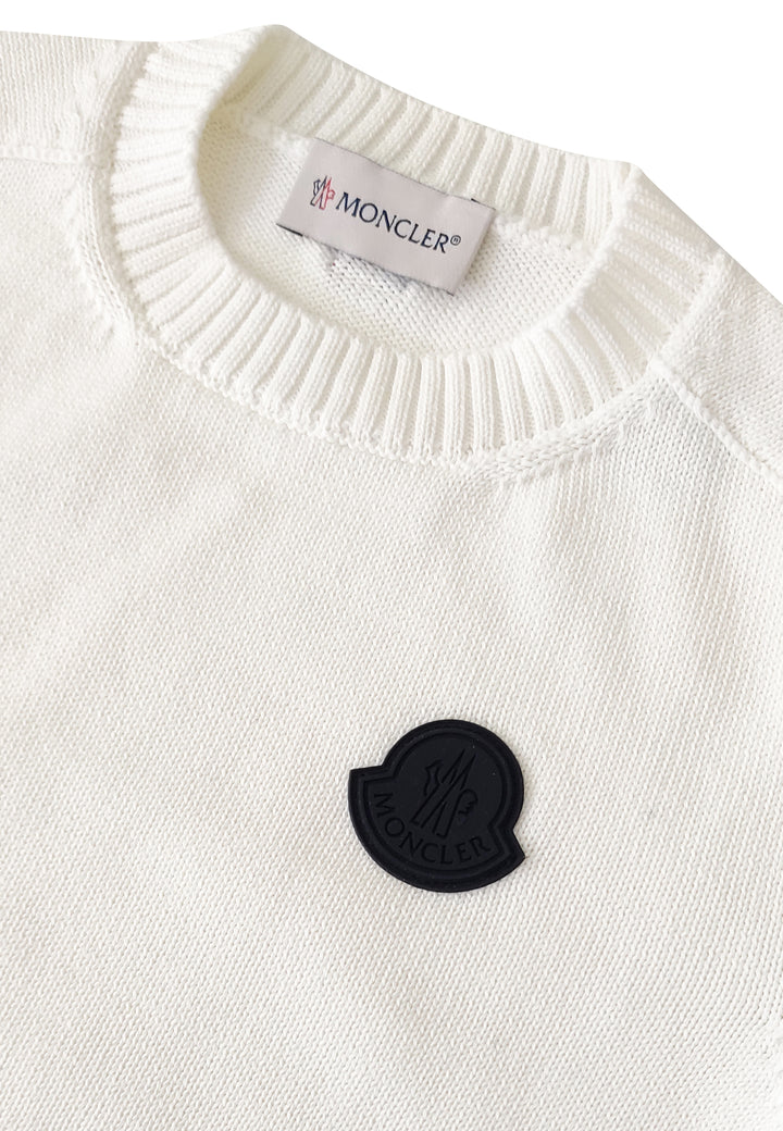 ViaMonte Shop | Moncler Enfant maglia bambino bianca in puro cotone