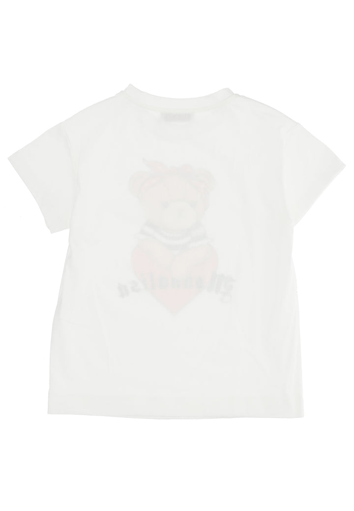 ViaMonte Shop | Monnalisa bambina maxi t-shirt panna in jersey di cotone