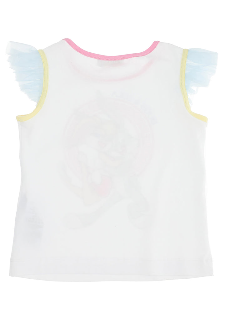 ViaMonte Shop | Monnalisa bambina canotta bianca in jersey di cotone stampata