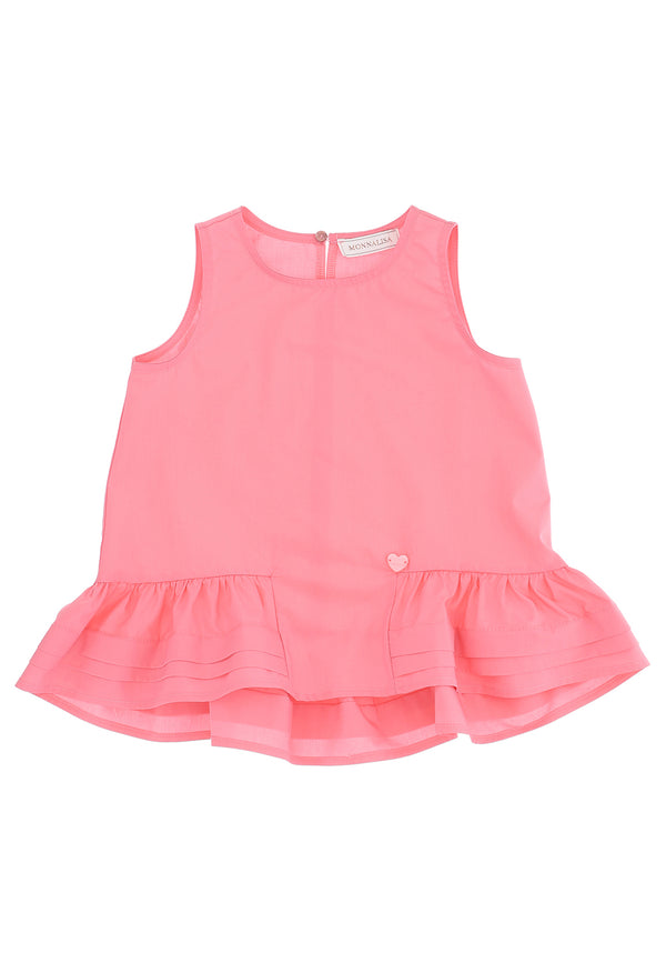 ViaMonte Shop | Monnalisa bambina maxi canotta in popeline leggero rosa