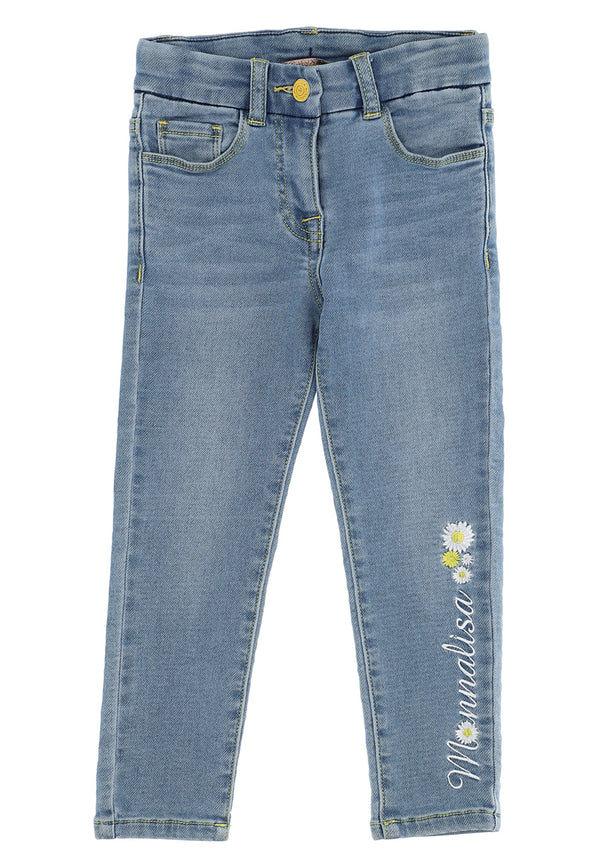 ViaMonte Shop | Monnalisa bambina jeans blu chiaro in cotone stretch