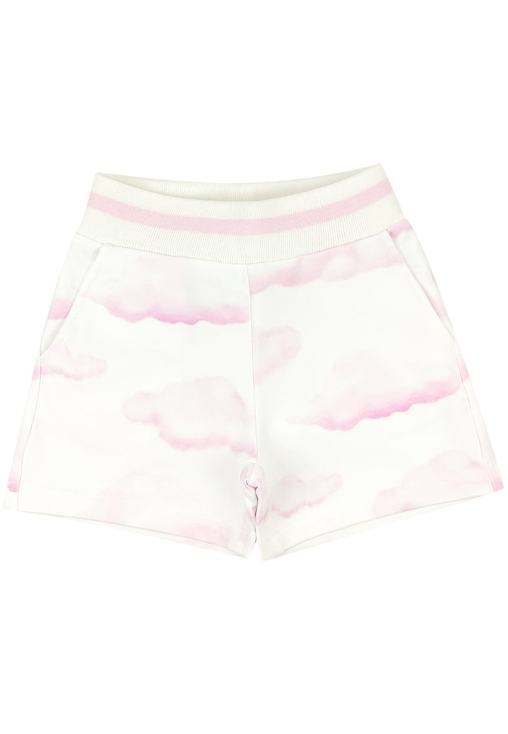 ViaMonte Shop | Monnalisa bambina shorts in felpa di cotone stampa nuvole