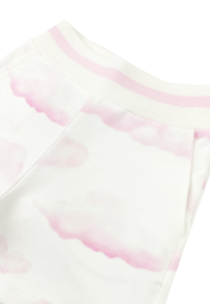 ViaMonte Shop | Monnalisa bambina shorts in felpa di cotone stampa nuvole