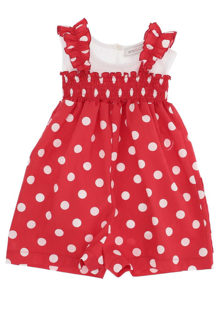 ViaMonte Shop | Monnalisa baby girl tutina rossa in popeline di cotone
