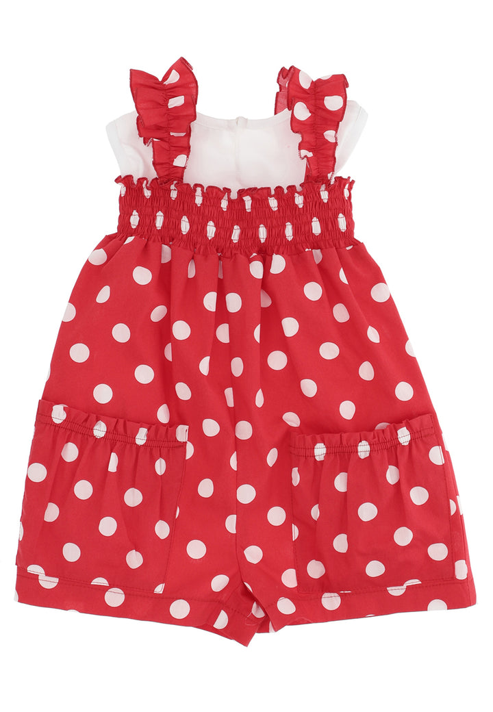 ViaMonte Shop | Monnalisa baby girl tutina rossa in popeline di cotone