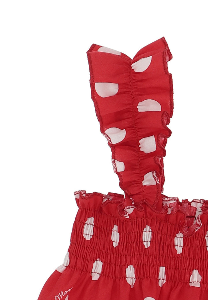 ViaMonte Shop | Monnalisa baby girl top rosso in popeline di cotone stampato