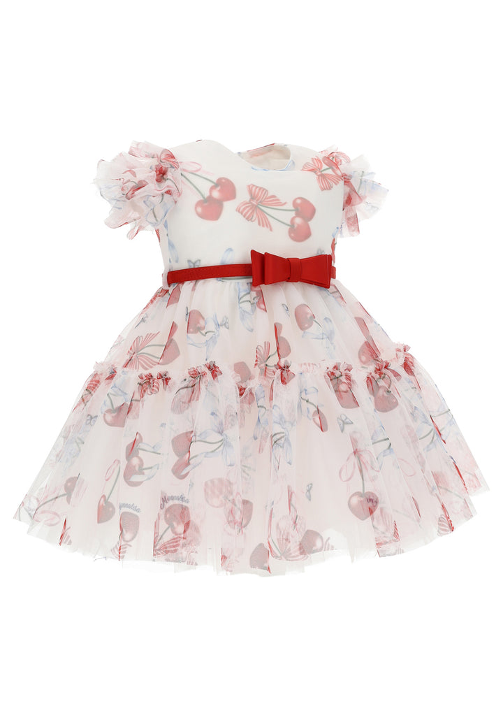 ViaMonte Shop | Monnalisa abito baby girl bianco in tulle stampato