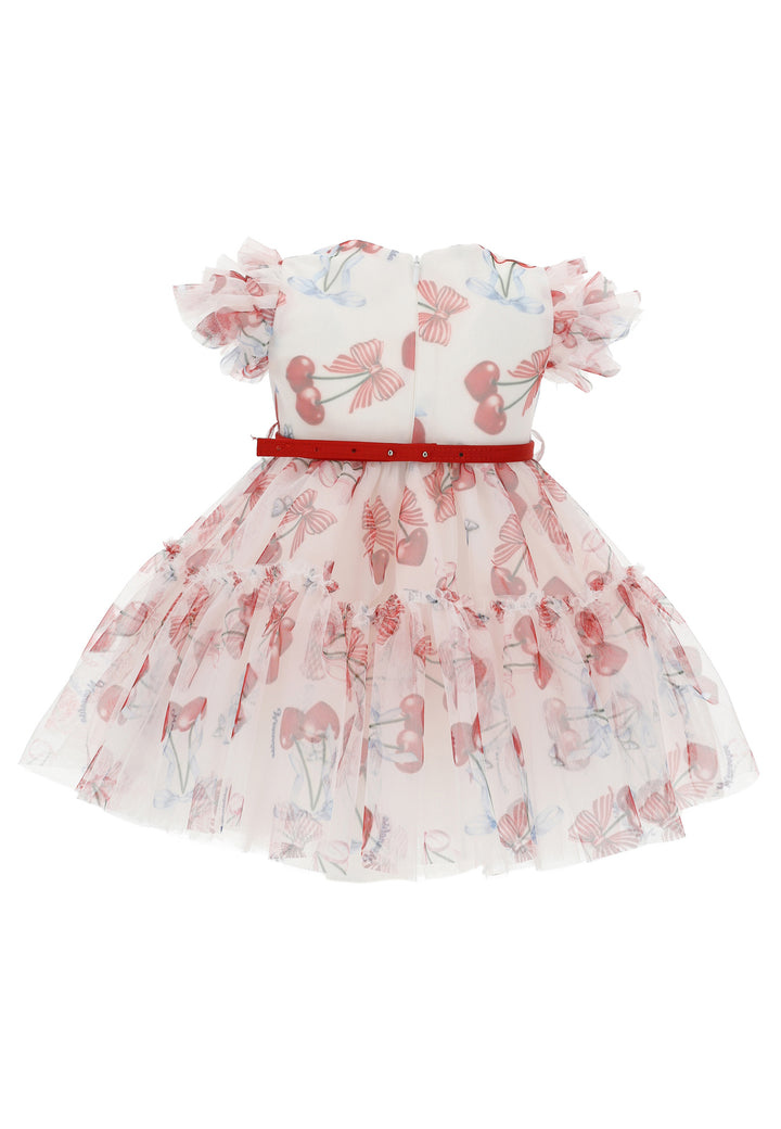 ViaMonte Shop | Monnalisa abito baby girl bianco in tulle stampato