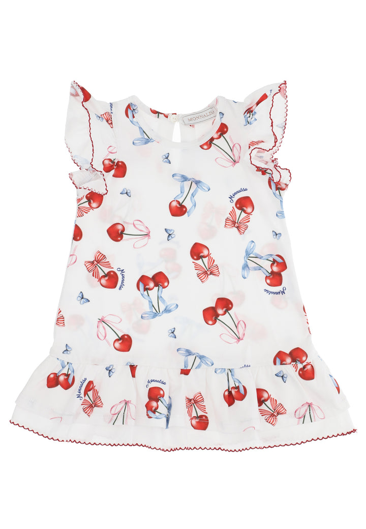 ViaMonte Shop | Monnalisa baby girl abito bianco in jersey di cotone stampato