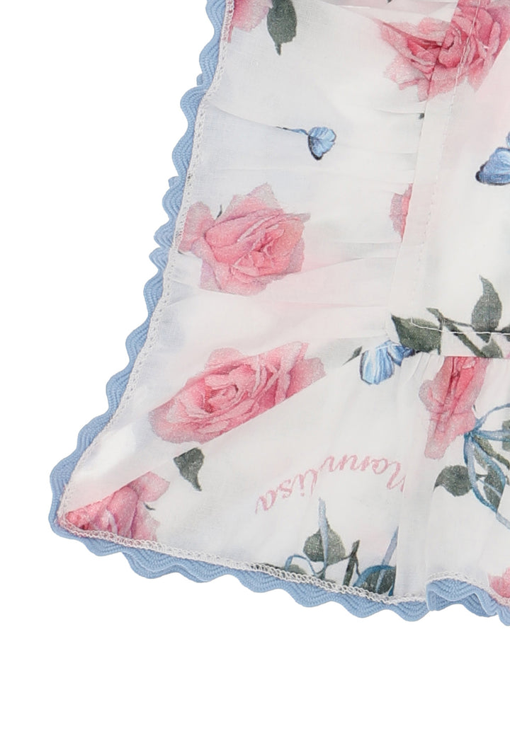 ViaMonte Shop | Monnalisa baby girl kaftano panna in mussola stampa rose