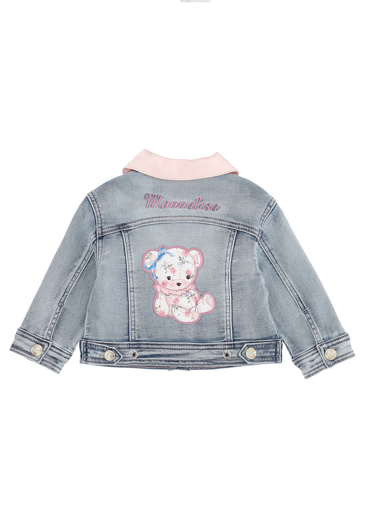 ViaMonte Shop | Monnalisa baby girl giacca in denim di cotone blu chiaro