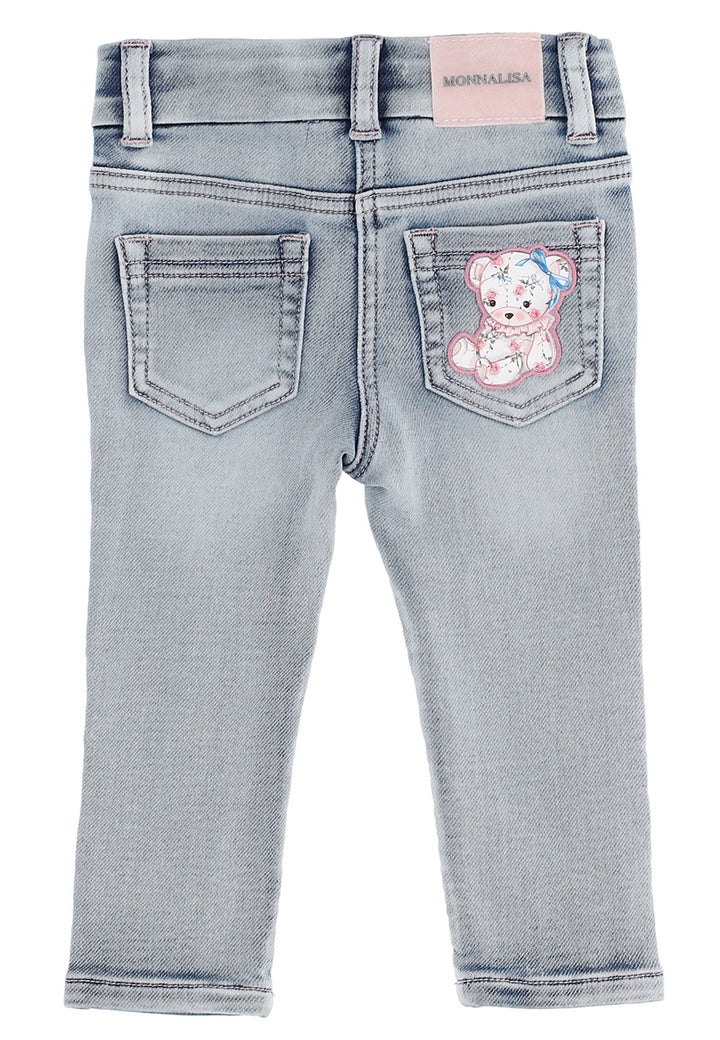 ViaMonte Shop | Monnalisa baby girl jeans blu chiaro in cotone stretch