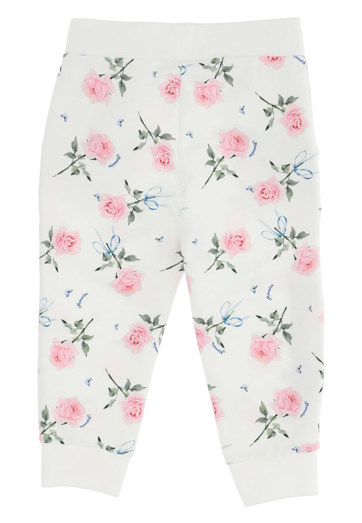 ViaMonte Shop | Monnalisa baby girl pantalone panna in felpa di cotone stampato