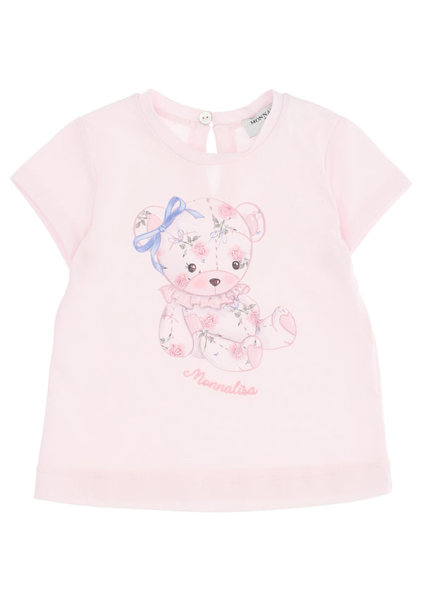 ViaMonte Shop | Monnalisa baby girl t-shirt in jersey di cotone rosa antico