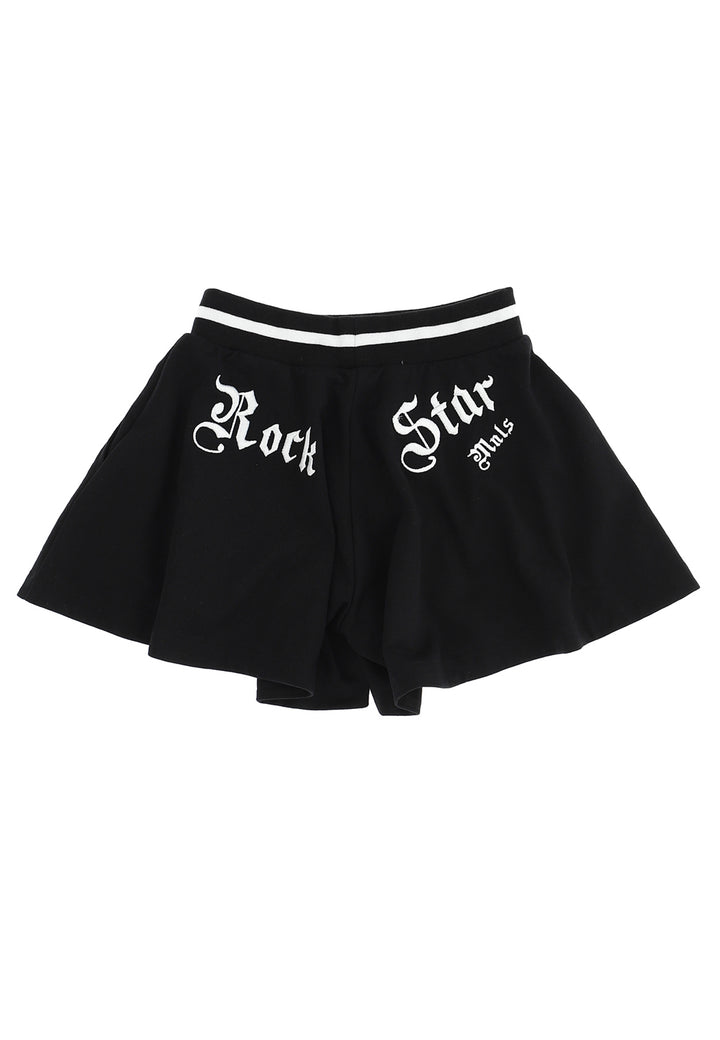 ViaMonte Shop | Monnalisa bambina shorts nero svasato in felpa di cotone