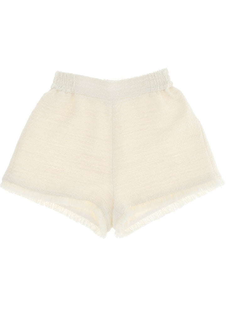 ViaMonte Shop | Monnalisa teen shorts in boucle' panna