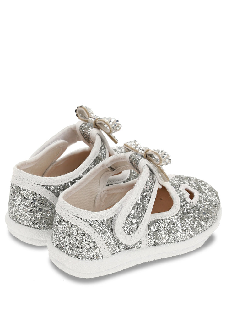 ViaMonte Shop | Monnalisa bambina sandalo con occhietto glitter argento