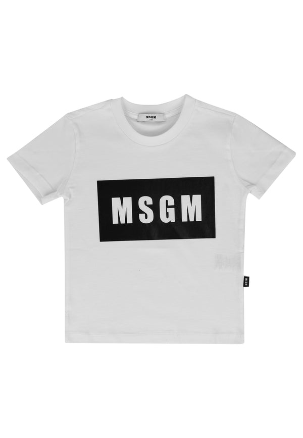 ViaMonte Shop | MSGM kid t-shirt bambino bianca in jersey di cotone