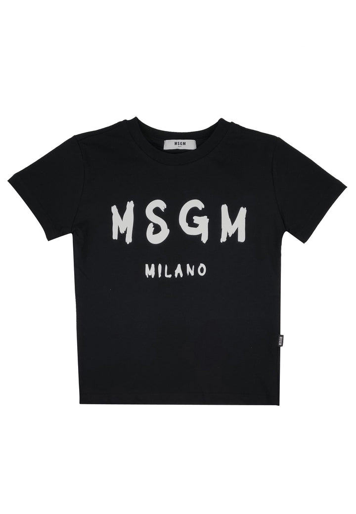 ViaMonte Shop | MSGM bambino t-shirt nera in jersey di cotone
