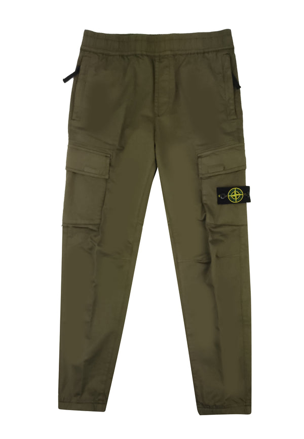 ViaMonte Shop | Stone Island bambino pantalone cargo verde in cotone