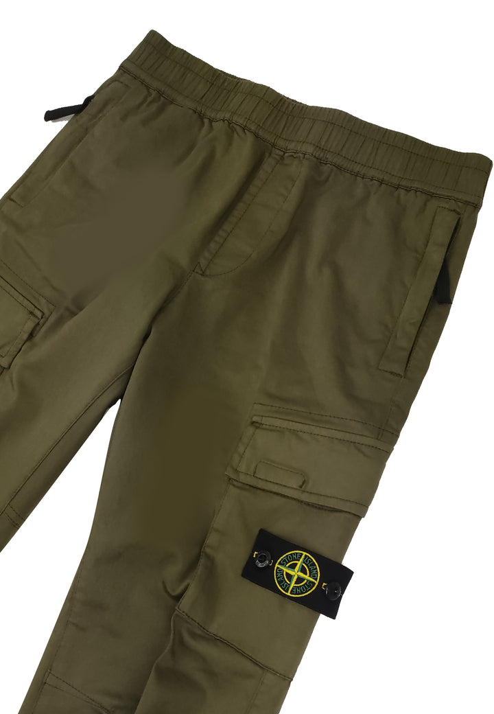 ViaMonte Shop | Stone Island bambino pantalone cargo verde in cotone