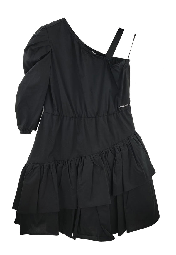 ViaMonte Shop | Twin Set bambina abito corto nero in popeline di cotone