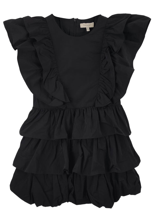 ViaMonte Shop | Twin Set bambina abito corto nero in taffeta'