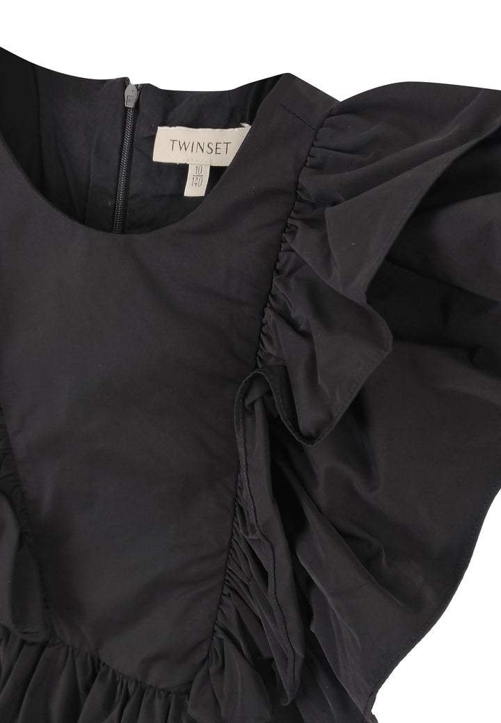 ViaMonte Shop | Twin Set bambina abito corto nero in taffeta'