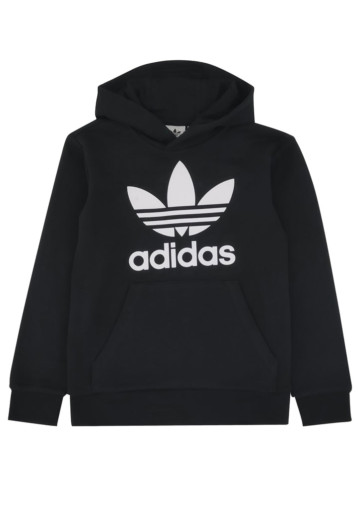 ViaMonte Shop | Adidas felpa Trefoil hoodie nera ragazzo in cotone