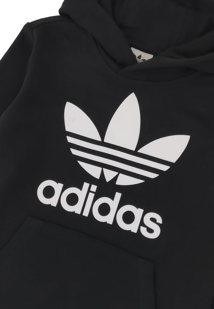 ViaMonte Shop | Adidas felpa Trefoil hoodie nera ragazzo in cotone