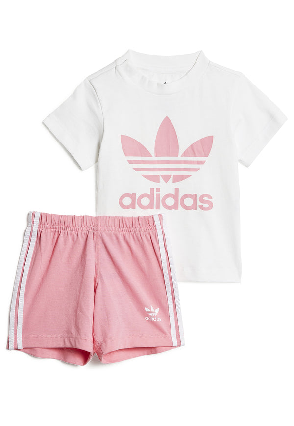 Adidas completo bianco/rosa neonata in cotone