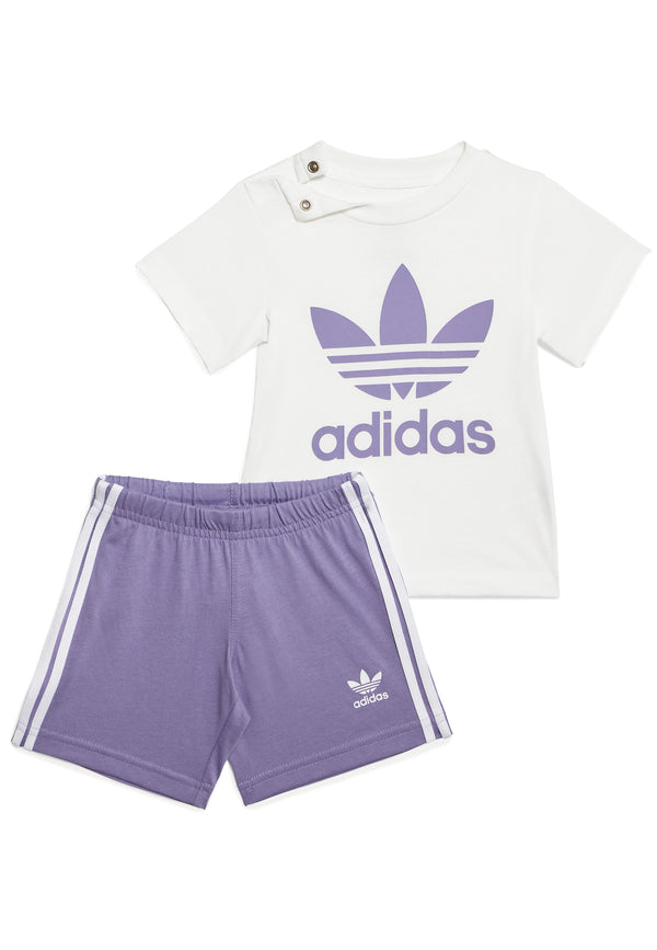 ViaMonte Shop | Adidas completo bianco/lilla neonato in cotone