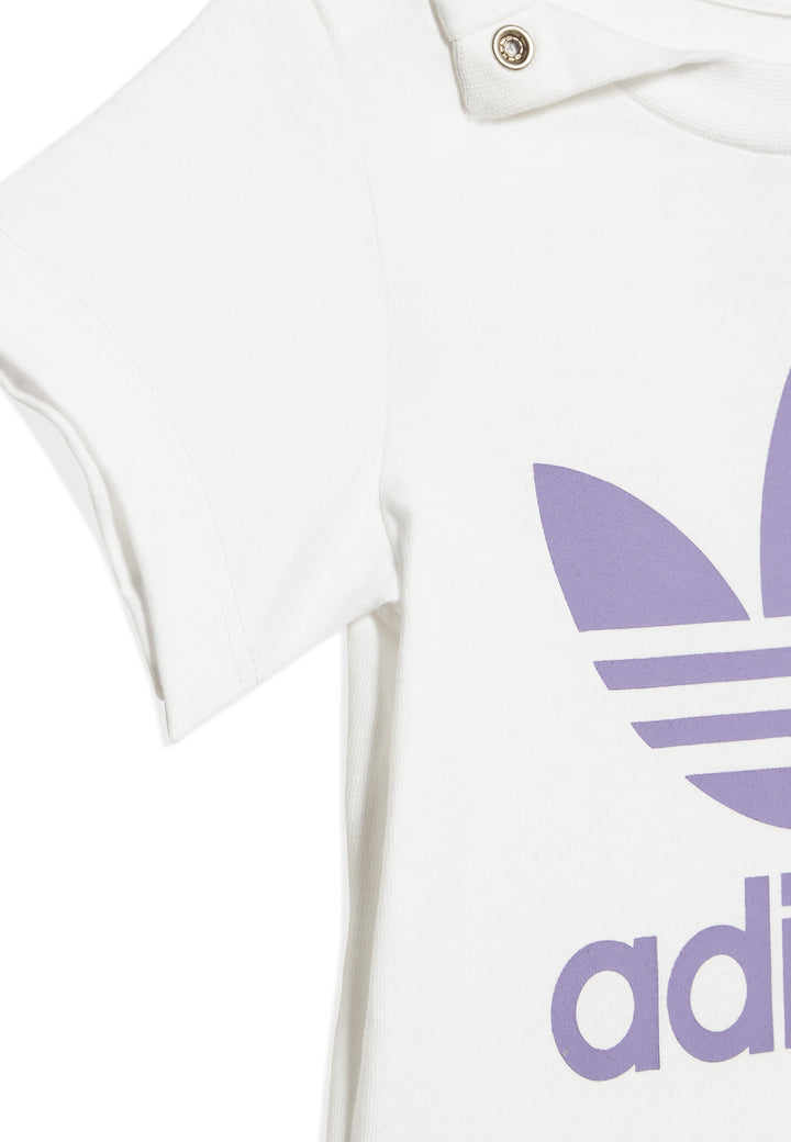 ViaMonte Shop | Adidas completo bianco/lilla neonato in cotone