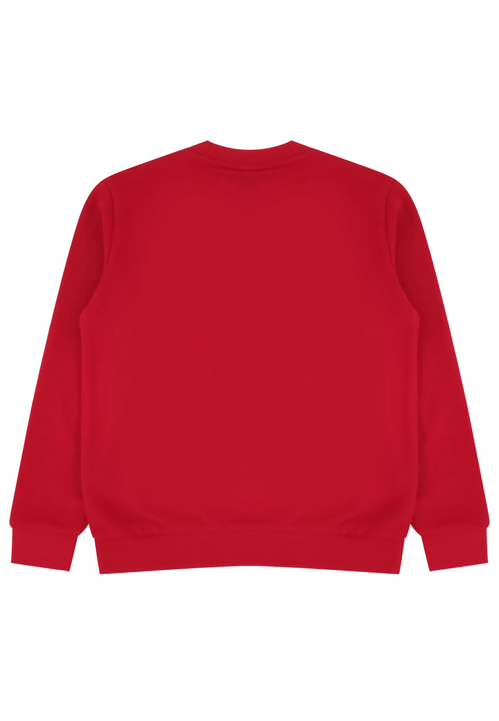 ViaMonte Shop | Adidas felpa trefoil crew rossa ragazzo in cotone