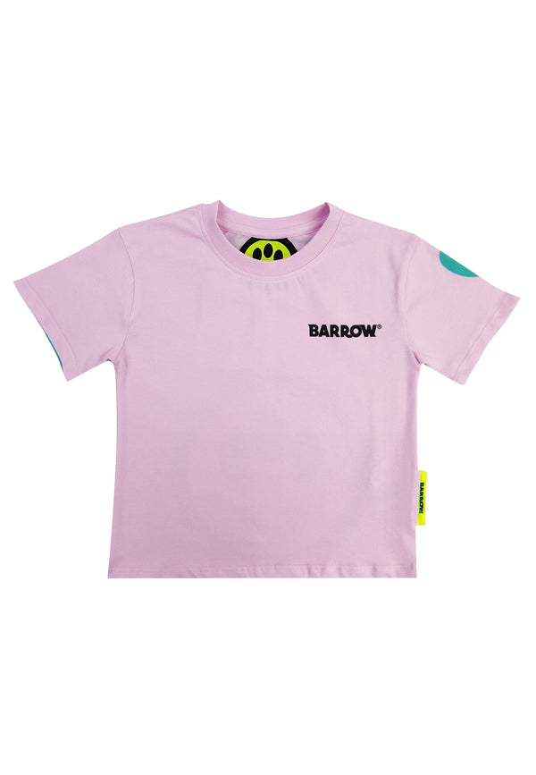 ViaMonte Shop | Barrow bambino t-shirt rosa in jersey di cotone con logo