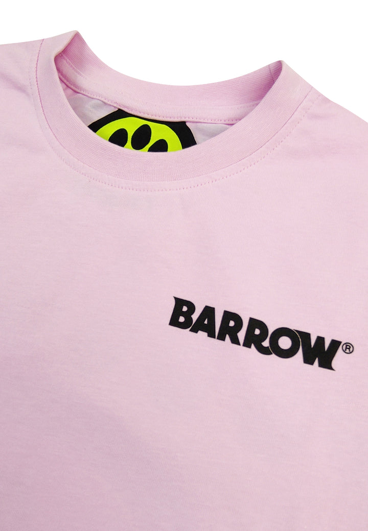 ViaMonte Shop | Barrow bambino t-shirt rosa in jersey di cotone con logo