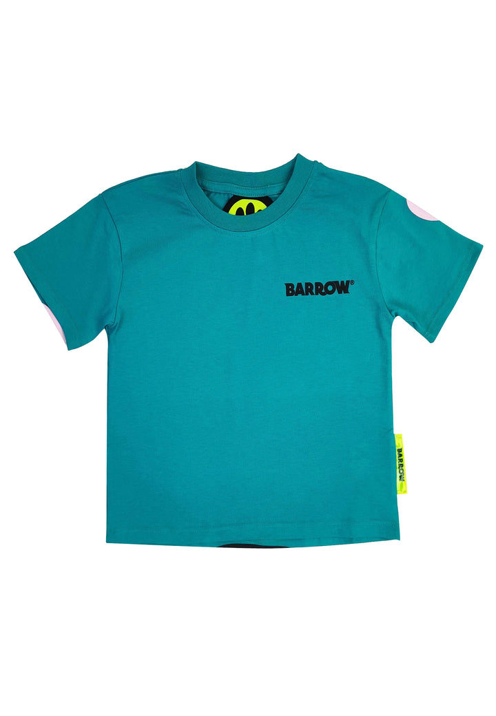 ViaMonte Shop | Barrow bambino t-shirt verde smeraldo in jersey di cotone con logo