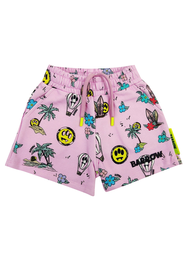 ViaMonte Shop | Barrow kids shorts ragazza rosa in felpa di cotone